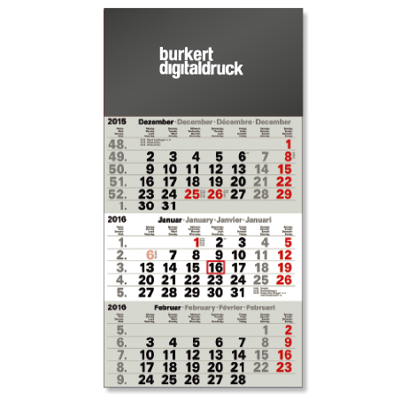 3-Monatskalender für das Folgejahr