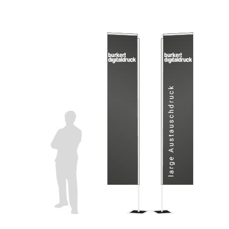 Beachflag Rechteck Austauschdruck | Large (400 cm) | beidseitig bedruckt