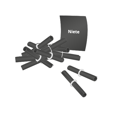 Röllchenlose Nieten im Beutel