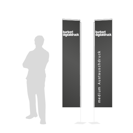 Beachflag Rechteck Austauschdruck | Medium (300 cm) | beidseitig bedruckt