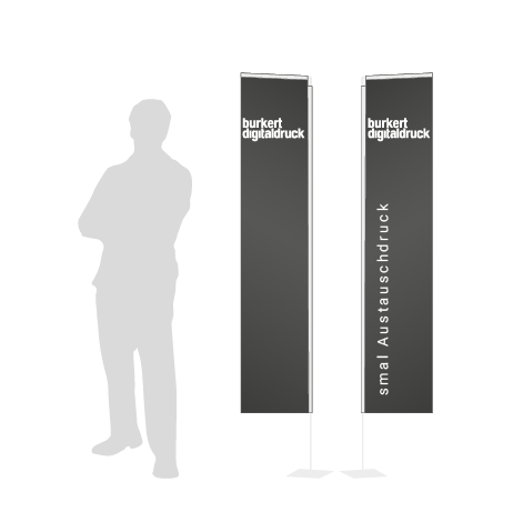 Beachflag Rechteck Austauschdruck | Small (200 cm) | beidseitig bedruckt